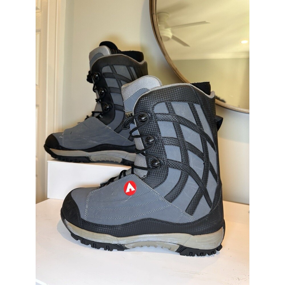 Vintage Airwalk Men's Snowboard Boots Size 12 Gray Black Traditional Lace